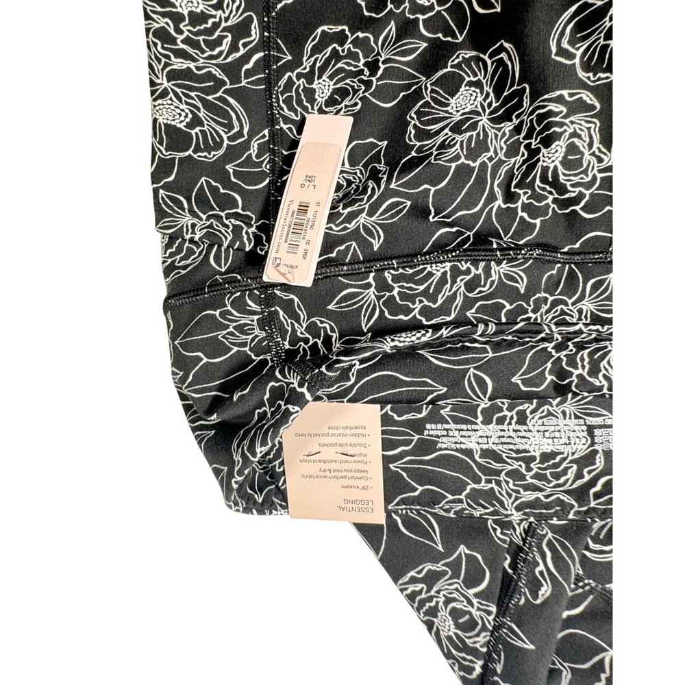 Victorias Secret Sport Essential Leggings Black White Floral Size Large Long NWT - Picture 9 of 14